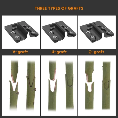 Miniatura 3 de FUJIWARA Herramienta de injerto de jardín, kit de poda multifuncional, injerto en U, injerto en V, injerto de Ω, para injerto de ramas de árboles