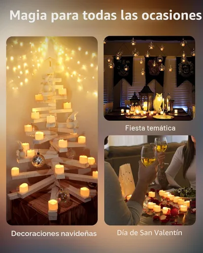 Miniatura 7 de Homemory Paquete de 24 velas LED sin llama, funciona con pilas, velas eléctricas falsas de más de 200 horas para votivo, aniversario, centro de mesa