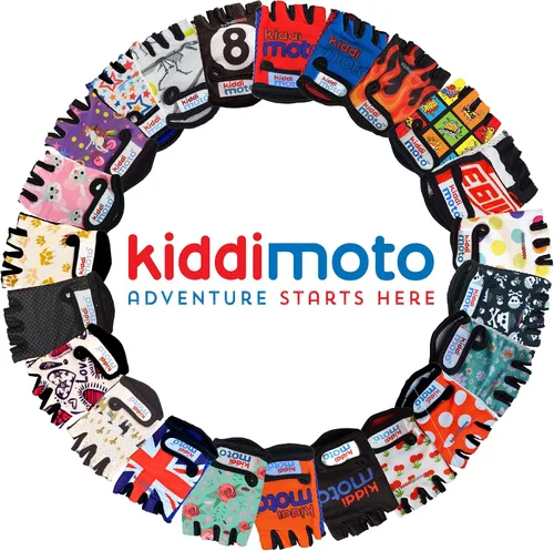 Miniatura 9 de Kiddimoto Guantes de bicicleta antideslizantes para niños y niñas, guantes de ciclismo sin dedos para niños de 2 a 8 años, guantes de ciclismo sin