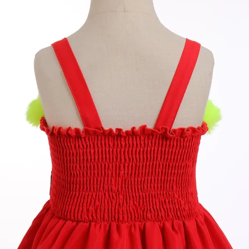 Miniatura 21 de IDOPIP Vestido de fiesta de Navidad para mujeres y niñas, vestido de tutú a cuadros rojos con capa con capucha, disfraz familiar a juego
