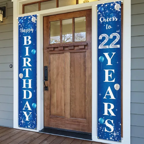 Miniatura 8 de Cartel de feliz cumpleaños número 10 para puerta – Suministros de decoración de fiesta de cumpleaños de "Saludos a 10 años" para hombres y mujeres