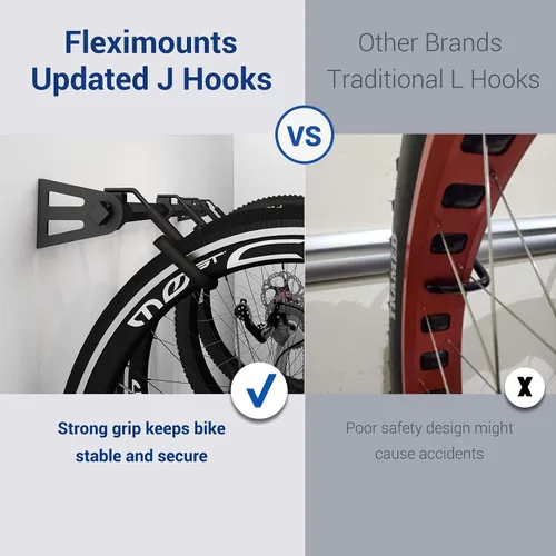 Miniatura 3 de FLEXIMOUNTS - Soporte de pared para 6 bicicletas, resistente, para hogar y garaje, capacidad hasta de 300 lb