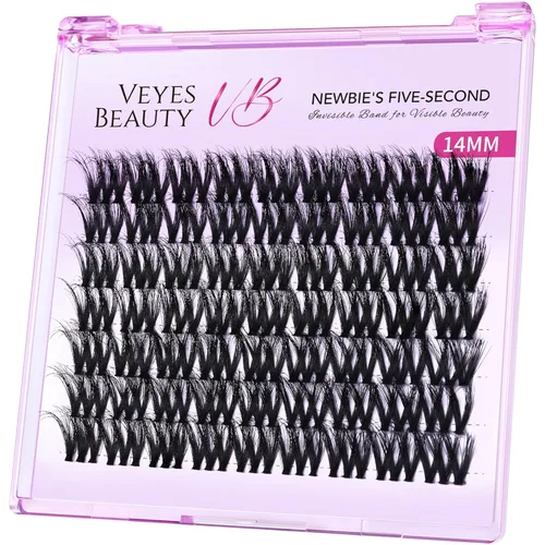 Miniatura 8 de VEYESBEAUTY Xtreme - Extensiones de pestañas individuales esponjosas, pestañas de volumen en capas 3D, banda delgada e invisible, pestañas de visón