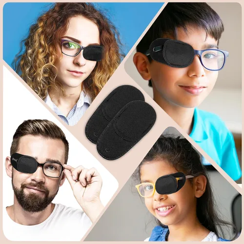 Miniatura 7 de 6 parches para los ojos, cómodos parches para el ojo izquierdo o derecho, para uso médico profesional, cobertura de un solo ojo, reutilizables