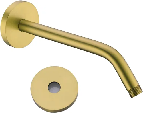 Miniatura 13 de Brazo de ducha de 16 pulgadas con brida, acero inoxidable negro mate de 90 grados, brazo de extensión de cabezal de ducha montado en la pared