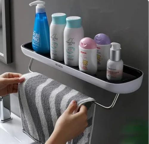Miniatura 9 de Organizador de ducha negro montado en la pared, organizador de baño resistente al óxido sin taladrar con adhesivo fuerte para champú, jabón