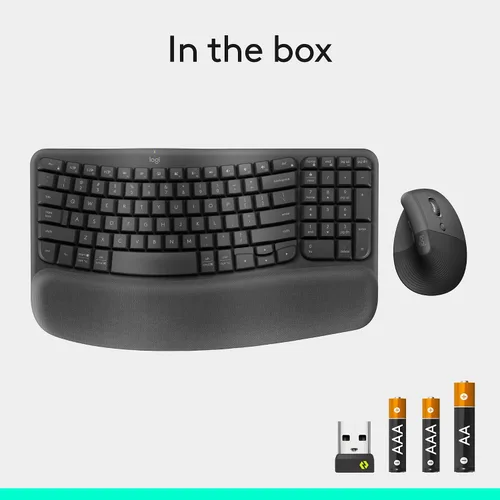 Miniatura 11 de Logitech Wave Keys & Lift - Combo ergonómico de teclado y mouse inalámbricos, con reposamanos acolchado, fácil de cambiar, Bluetooth, para sistema