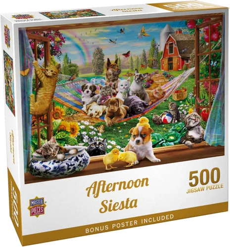 Miniatura 9 de MasterPieces - Rompecabezas de 300 piezas, formas grandes de agarre EZ, Siesta de la tarde, diversión para adultos, personas mayores, familia