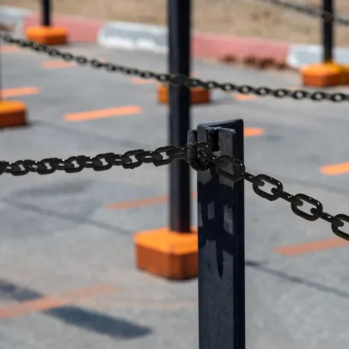Miniatura 3 de Stockroom Plus Cadena de plástico – 100 pies, eslabones de cadena de plástico negro – Barrera de seguridad para valla, entrada, estacionamiento