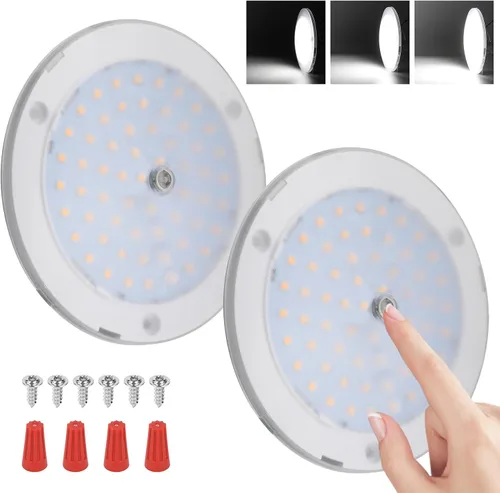 Miniatura 11 de RVZONE Luces interiores de caravana, luz LED de techo de 5 pulgadas, regulable, 12 voltios, luces LED de 12 V, luces de disco RV de 4.5 W, luz