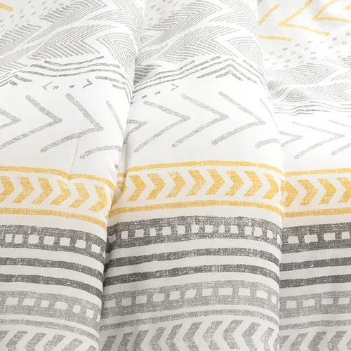 Miniatura 3 de Lush Decor Hygge Geo - Manta reversible de algodón, 50 pulgadas de ancho x 60 pulgadas de largo, color amarillo y gris, manta para cama, manta