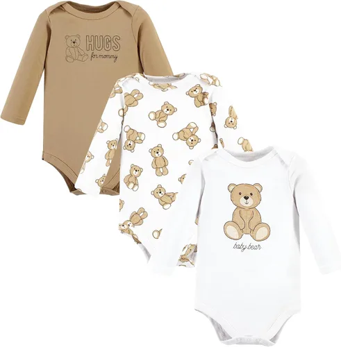 Hudson Baby Body unisex de algodón de manga larga para bebé, leopardo rosa rojo