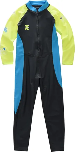 LUCKYLUAN Traje de baño de cuerpo completo para niños y niñas, bloque de color, de una pieza, UPF 50, manga larga, protección contra erupciones para