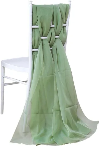 Miniatura 27 de Efavormart - Paquete de 5 bandas de gasa de alta calidad para silla, 22 x 78 pulgadas, amatista violeta, lazos para silla de diseño transparente