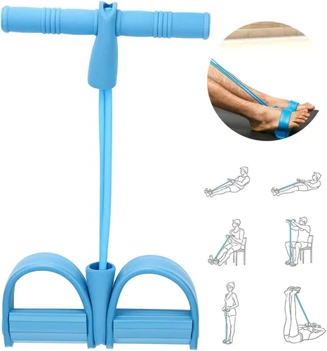 Miniatura 2 de Banda de pedal, 2 tubos para fitness, para yoga, ejercitador, entrenamiento multifunción, cuerda de tensión para cuerpo X, abdomen, cintura, brazo