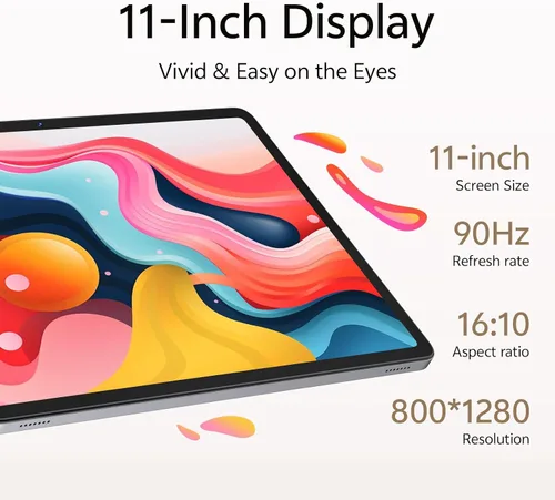 Miniatura 5 de Tablet Android 16 de 11 pulgadas con teclado, mouse y lápiz capacitivo, color gris 20GB RAM 128GB ROM, Octa-Core Gemini AI, cámara de 13MP