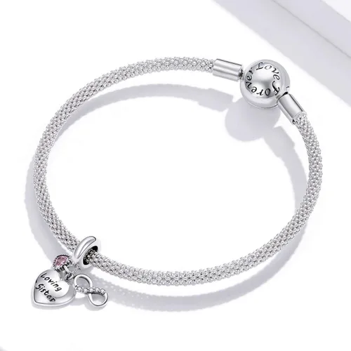 Miniatura 3 de BISAER Dijes de plata de ley 925 para pulseras de gato taza de café rosa cuentas de animales joyería de regalo para mujeres Plata esterlina