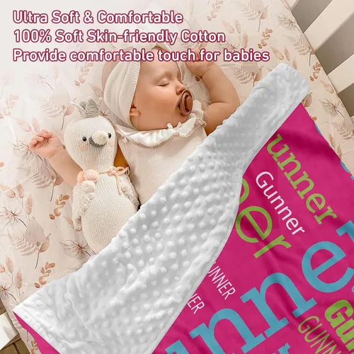 Miniatura 4 de Manta de bebé de doble capa para recién nacido, manta de cama de bebé rosa intenso, regalos de cumpleaños para niños y niñas, manta de bebé 09 Rosa