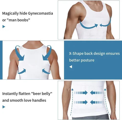 Miniatura 3 de Compression Shirts for Men Body Shaper Slimming Shirts Shapewear with Zipper
