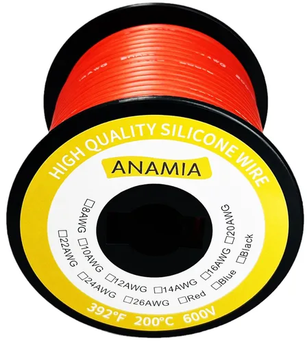 Miniatura 26 de ANAMIA - Alambre de silicona flexible de calibre 6, 6 AWG, conductor de cobre estañado de 3200 * 0.08mm, trenzado de alta temperatura para batería