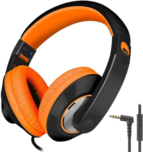 Miniatura 10 de RockPapa Comfort Audífonos para la escuela, ligeros, para niños, niñas, adolescentes, con cable de 3.5 mm para reproductor de CD y DVD, tablet, Negro