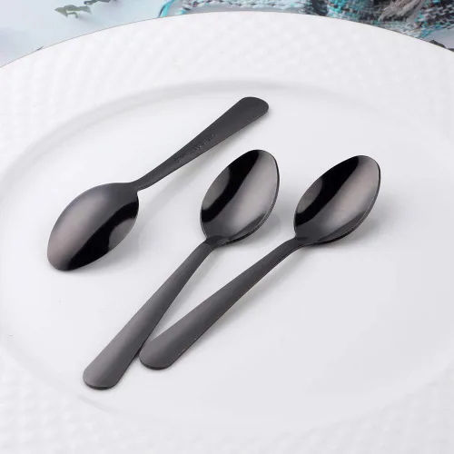 Miniatura 4 de Juego de 12 cucharas de café Demitasse de acero inoxidable, mini cuchara de 4.5 pulgadas, pequeñas cucharas de espresso para café, azúcar, postre