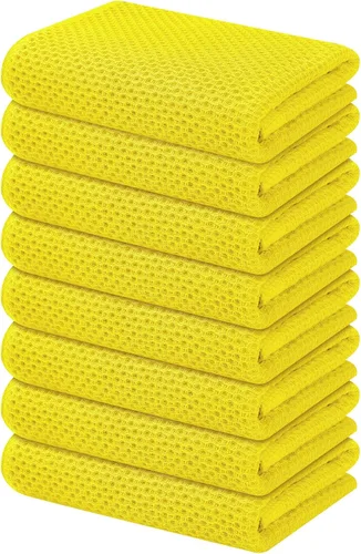Miniatura 74 de Kitinjoy - Paños de cocina de 100 % algodón, tela de tejido gofrado, paño de limpieza ultrasuave, absorbente y de secado rápido. Gris Oscuro