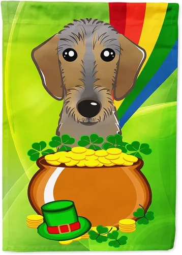 Miniatura 54 de Caroline's Treasures BB1963GF Bandera de Bulldog Inglés para el Día de San Patricio para el jardín, bandera decorativa para patio exterior, patio
