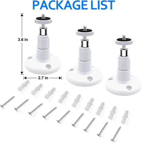 Miniatura 7 de Soporte de pared para Wyze Cam Pan V3 y Wyze Cam V4 y V3 y Wyze Cam al aire libre, paquete de 3 soportes de montaje de pared ajustables giratorios