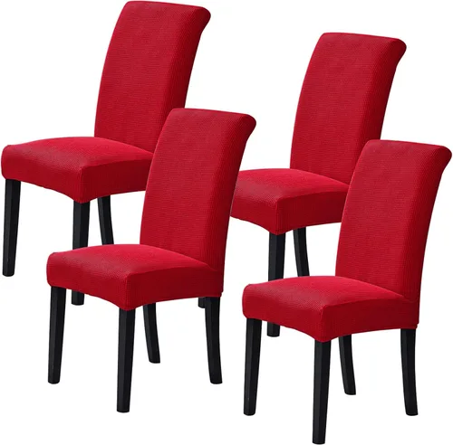 Miniatura 59 de Juego de 6 fundas elásticas para sillas de comedor, fundas para sillas de comedor lavables y removibles, fundas para sillas de comedor protectoras