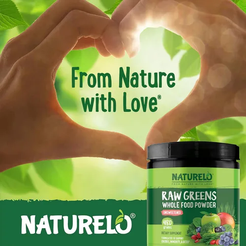 Miniatura 3 de NATURELO Polvo de superalimentos de verdes crudos - Sin azúcar - Aumenta la energía, desintoxica, mejora la salud - Espirulina orgánica - Hierba
