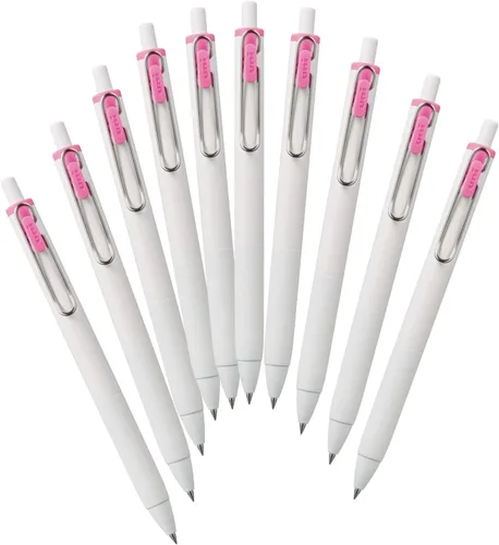 Mitsubishi Pencil Uni-Ball One UMNS38.68 - Bolígrafos de gel, 0.01 pulgadas (0.015 in), rosa bebé, caja de 10 bolígrafos