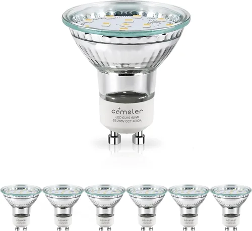 Miniatura 11 de comzler Bombilla LED GU10 regulable, equivalente a halógeno de 50 W, GU10 de 2700 K, luz blanca suave GU10, repuesto para iluminación de pista