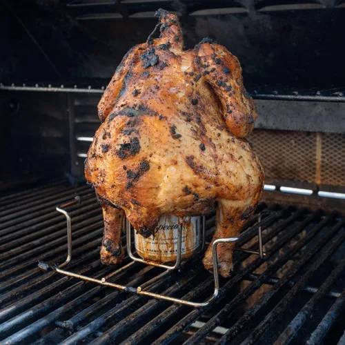 Miniatura 6 de Soporte para Latas de Cerveza para Pollo para Parrilla y Ahumador, Soporte para Pollo de Cerveza de Acero Inoxidable de Grado Premium con Manija