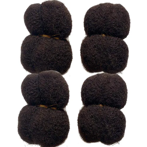Miniatura 10 de Cabello humano afro ajustado para rastas, ideal para hacer mechas, reparar extensiones, torcer o trenzas, 4 manojos por paquete, rubio claro #613