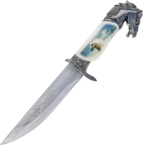 Miniatura 3 de ASR Outdoor Cuchillo de caza de coleccionistas de 13 pulgadas con vaina decorativa y mango con cabeza de animal (muchos estilos)