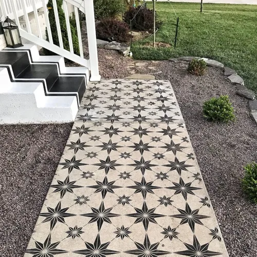 Miniatura 8 de 4 plantillas de azulejos reutilizables de 8 x 8 pulgadas, plantillas de concreto para patio, plantillas de piso para pintar pisos, plantillas