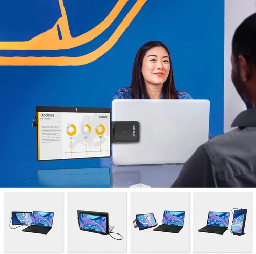 Miniatura 7 de SideTrak Monitor Portátil Giratorio de 12.5" para Laptop, Bisagra Giratoria Patentada, Extensor de Pantalla de Laptop Pantalla Dual FHD