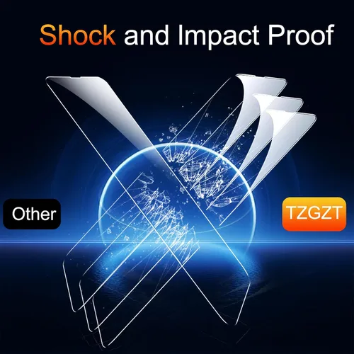 Miniatura 3 de TZGZT [True 9H+ Irrompible] Paquete de 3 para Protector de Pantalla iPhone 13 Película de Vidrio Templado, con Paquete de 3 Accesorios Protector