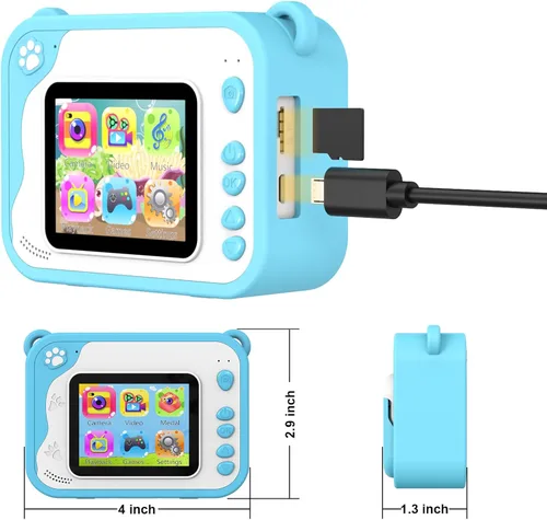 Miniatura 8 de Cámara para niños con impresión instantánea, video de 1080P, tarjeta SD de 32 GB, juguete para niños, regalos de cumpleaños de Pascua para niños