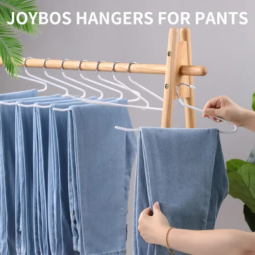 Miniatura 2 de JOYBOS - Colgadores para jeans para armario, 10 unidades - Percha que ahorra espacio para pantalones - Estante de ropa de acero inoxidable