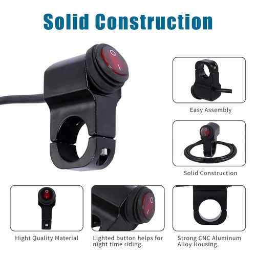 Miniatura 2 de Stylemafia - Interruptor de barra de luz LED impermeable para motocicleta ATV, interruptor de luz de faro antiniebla y foco para ATV de 12V, Mini