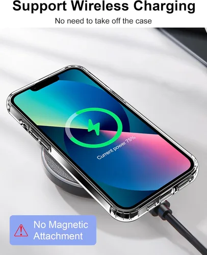 Miniatura 6 de HOOMIL Funda para iPhone 13 de 6.1 Pulgadas, sin amarillamiento, protección contra caídas, cubierta trasera dura transparente antiarañazos - Cristal