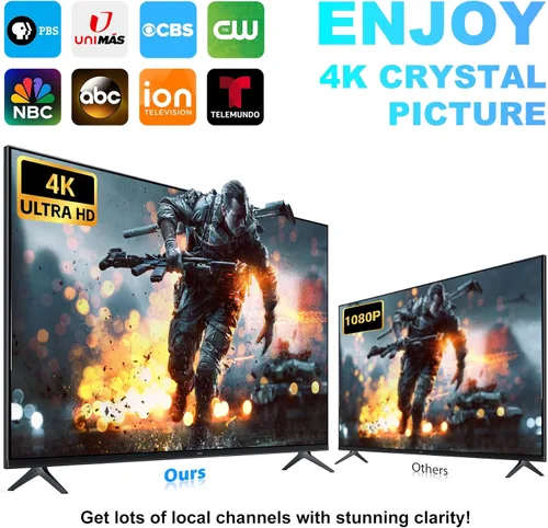 Miniatura 3 de Antena de TV para Smart TV Interior, Antena Digital para Canales Locales, Soporte 4k 1080p con Base Magnética Fuerte, Recepción de Largo Alcance
