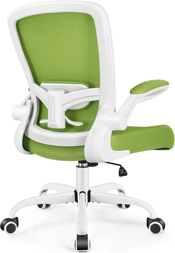 FelixKing Silla de oficina, silla de escritorio ergonómica, sillas de malla transpirable, respaldo alto, soporte lumbar ajustable, reposabrazos Verde