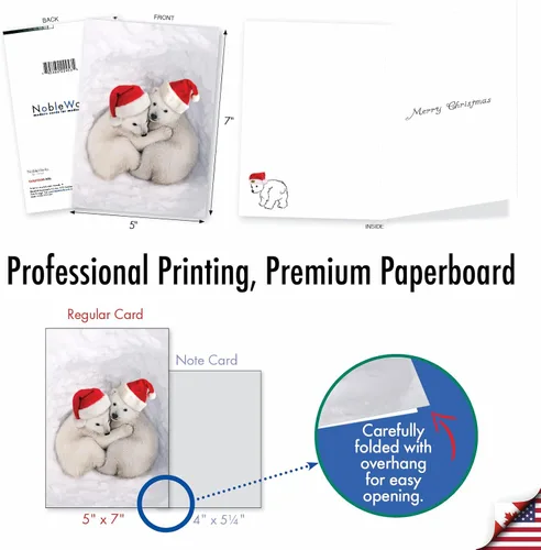 Miniatura 4 de The Best Card Company - Divertida tarjeta de Navidad de animales con sobre - Tarjeta de felicitación para niños, Happy Holidays - Bear Hugs C6327CXSG