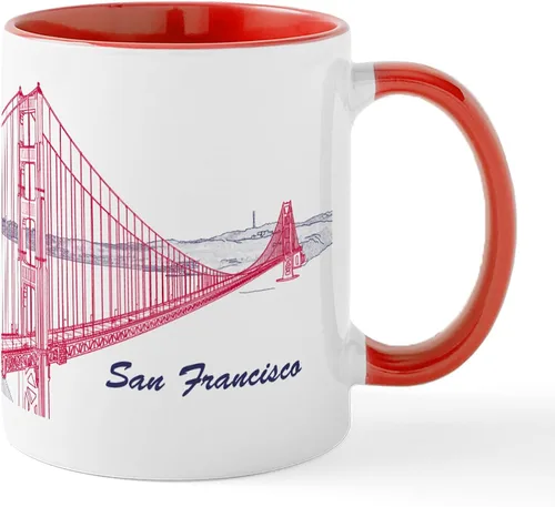 Miniatura 52 de CafePress Taza de café de cerámica de 11 oz (11.0 fl oz) de San Francisco Blanco - Taza San Francisco