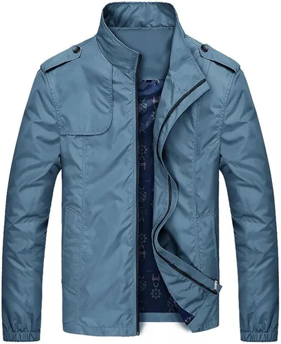 Miniatura 5 de Chaqueta bomber para hombre, casual, ligera, cortavientos, suave, con cremallera, ajustada, abrigos, primavera, otoño, trajes para exteriores
