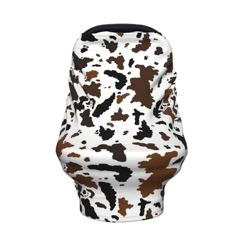 Miniatura 8 de Fundas de asiento de coche con estampado de vaca marrón, cubierta de toldo multiusos para asiento de automóvil, cubierta transpirable para lactancia