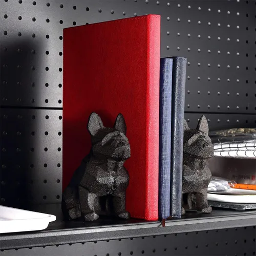 Miniatura 6 de Ambipolar Sujetalibros geométricos para decoración de perros, sujetalibros geométricos para guardar libros, resistentes para escritorio de oficina